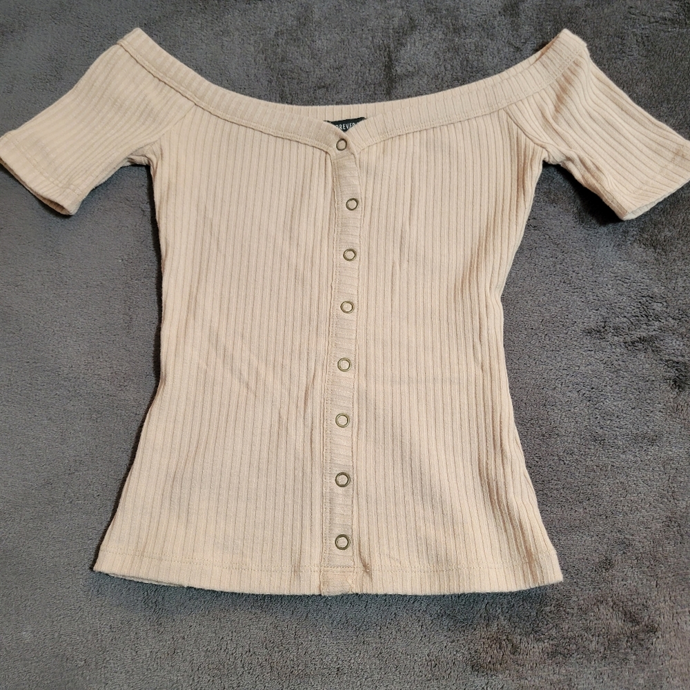 Forever 21 Crop Top Khaki